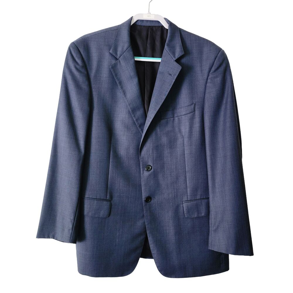 Vintage Tallia Sazano Zignone Wool Blazer Mens 42R Gray USA Made Union - Flaws